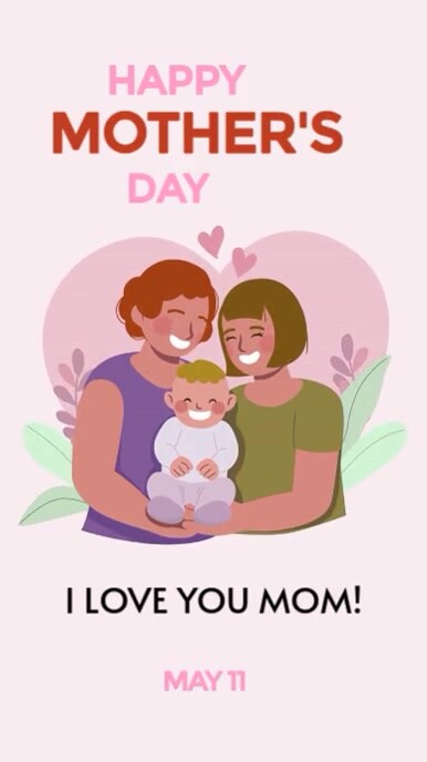 Illustrative Mother’s Day Celebration Digital Display (9:16) Template ...