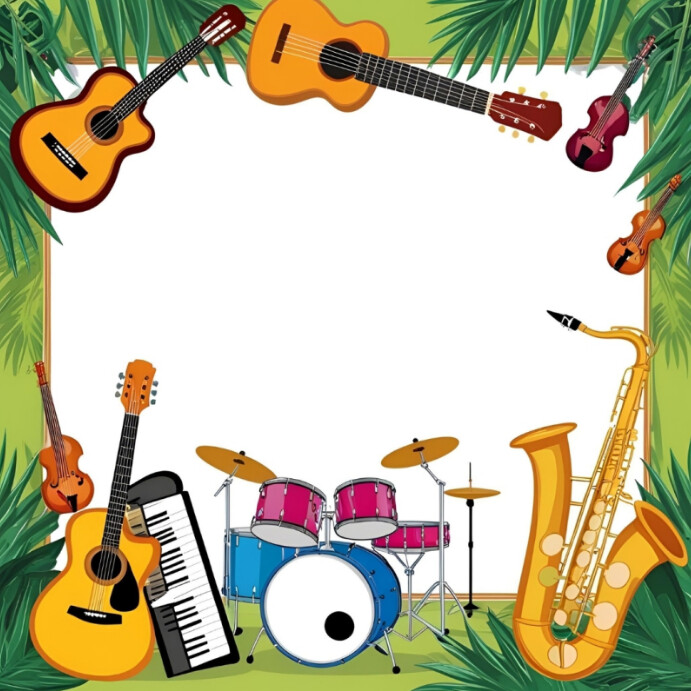 Copy of Illustrative Musical Instruments Banner Template Instagram Post ...