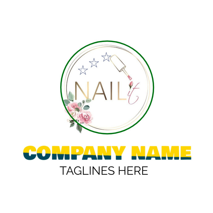 Illustrative  Nail Salon Logo Logótipo template