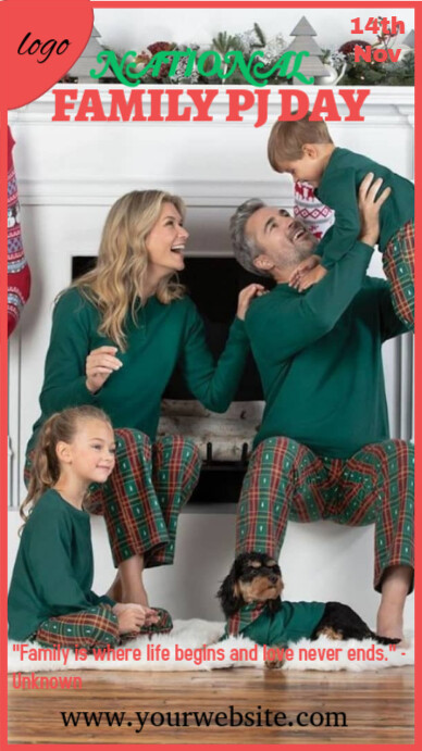 Illustrative National Family Pj Day  Instagram Story template