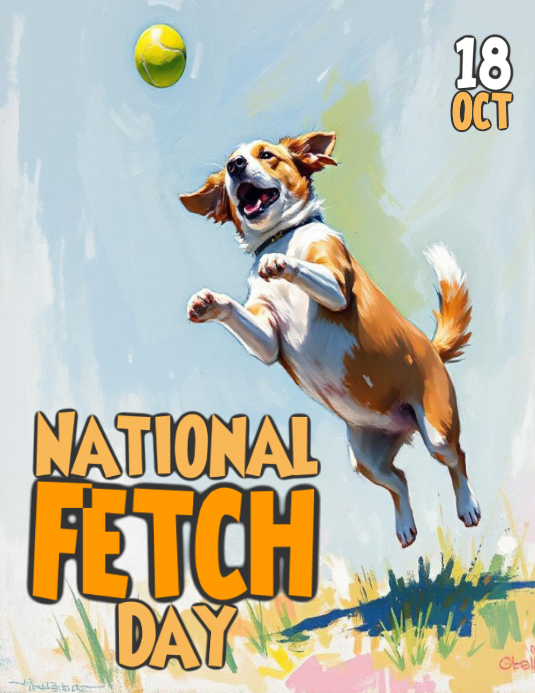 Plantilla de Illustrative National Fetch Day Flyer (us Letter ...