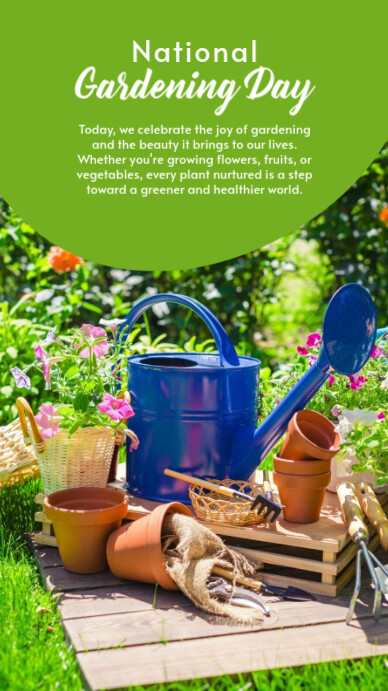 Illustrative National Gardening Day 2025 Instagram Story template