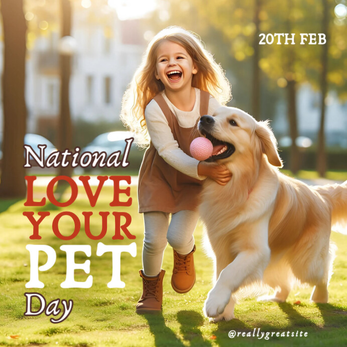 Illustrative National Love Your Pet Day Instagram Post Template