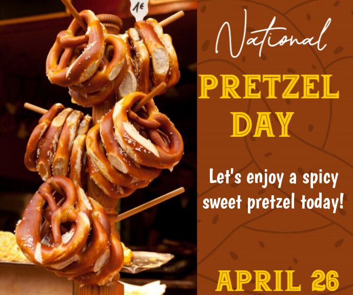 Plantilla de Illustrative National Pretzel Day Large Rectangle ...