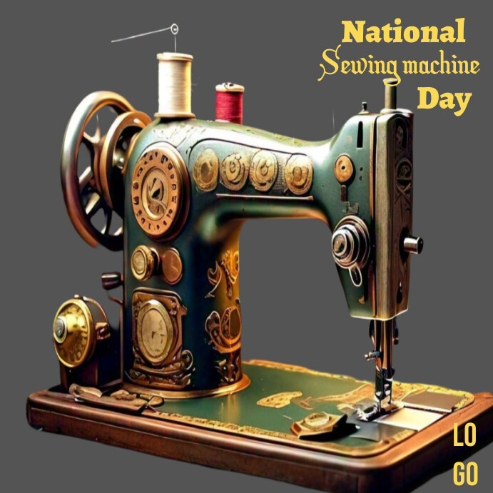 Illustrative National Sewing Machine Day Squ Template | PosterMyWall