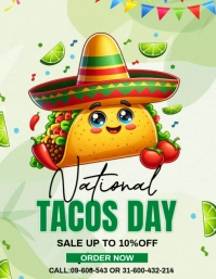 Illustrative National Tacos Day Template Design Flyer (us Letter)