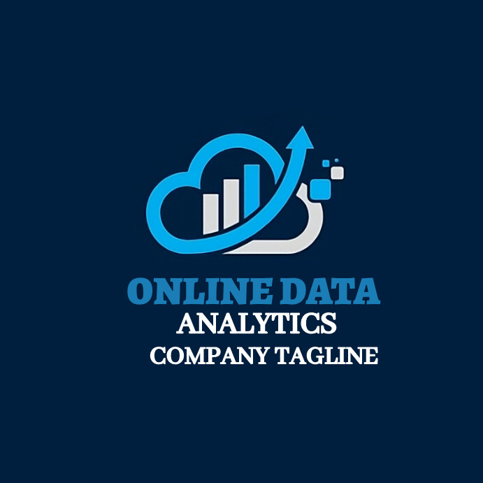 Illustrative Navy Cloud data Analytics Logo I Template | PosterMyWall
