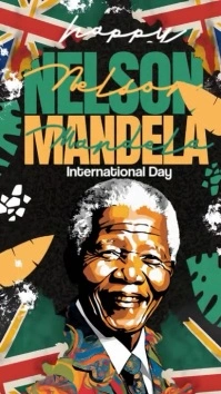 Illustrative Nelson Mandela International Day Instagram Story Instagram-verhaal template