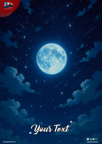 Illustrative Night Sky Background A4 template