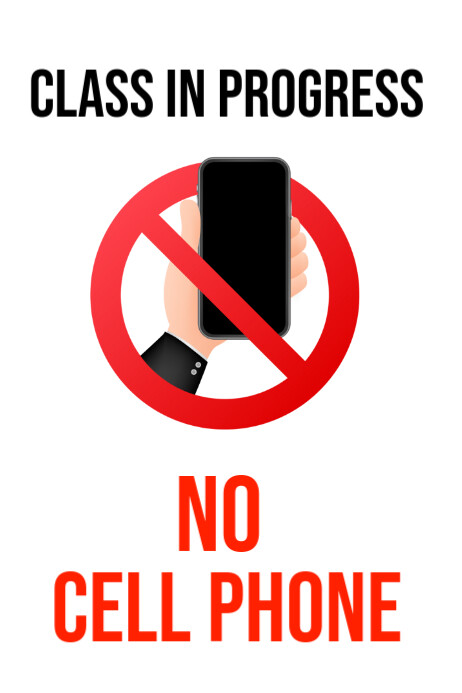 Illustrative No Cell Phone Signage Poster Template | PosterMyWall