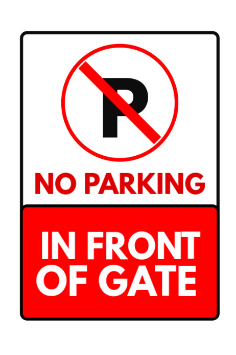 Illustrative No Parking In Front Of Gate Poster template
