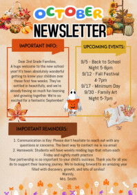 Illustrative October Classroom Newsletter A4 template
