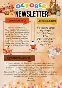 Illustrative October Classroom Newsletter A4 template