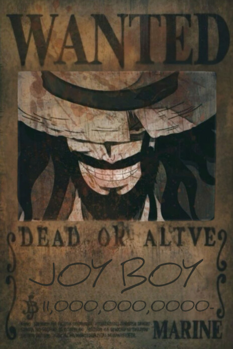 Illustrative One Piece Bounty Wanted Joy Boy Pinterest Graphic template