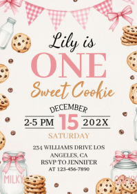 Illustrative One Sweet Cookie Birthday A4 template