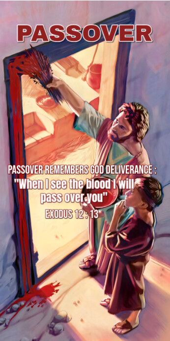 Illustrative Passover Roll Up Banner 3' × 6' template