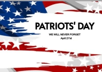 Illustrative Patriots' Day  Postcard template