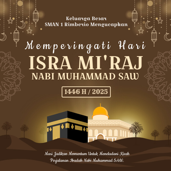 Illustrative Peringatan Hari Isra Mi'raj 1446h Instagram Post Template ...