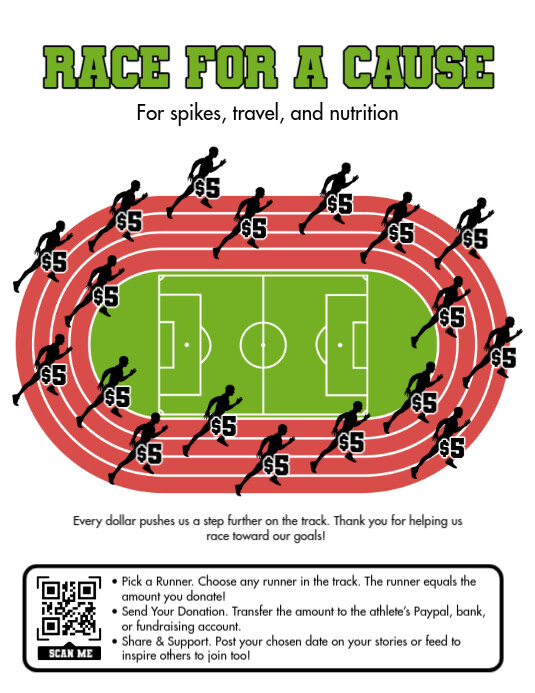 Illustrative Pick A Date To Donate Track And Field Flyer (us Letter) Pamflet (VSA Brief) template
