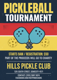Illustrative Pickleball Tournament A6 template