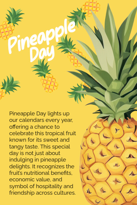 Copy of Illustrative Pineapple Day Poster | PosterMyWall