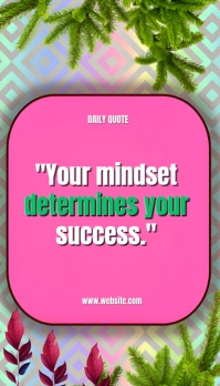 Illustrative Pink Background Typography Inspirational Quote Business Card template