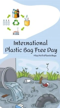 Illustrative Plastic Free Day Instagram Story template