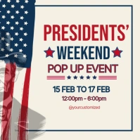 Illustrative  Presidents' Weekend Instagram Post template