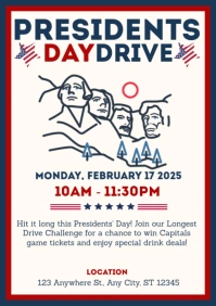 Illustrative Presidents Day Drive A4 template