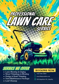 Illustrative Professional Lawn Service A4 template