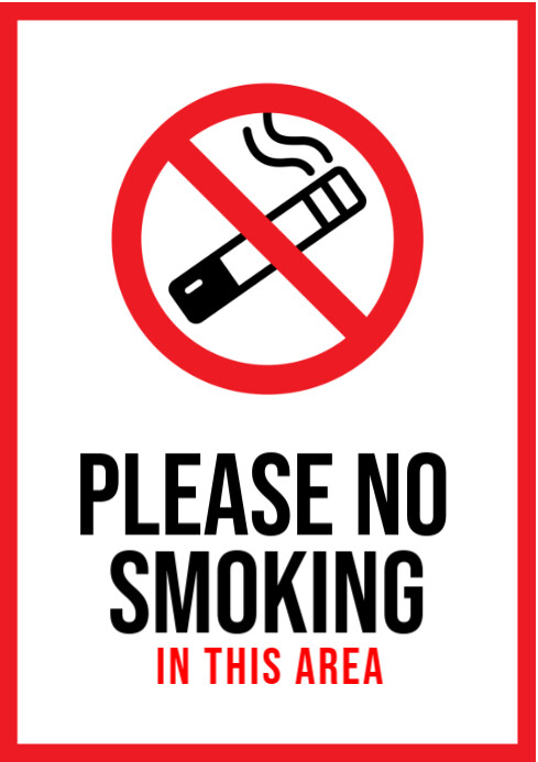 Illustrative Professional No Smoking Sign Poster Template A4