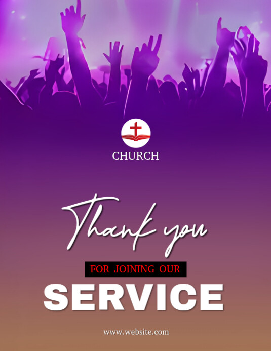 Illustrative Purple Background Maximalist Thank You Flyer (us Letter ...