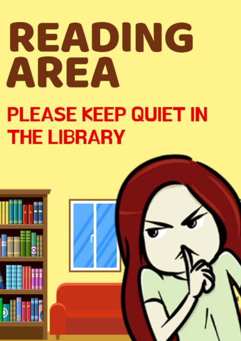 Illustrative Reading Area Signage A4 Template | PosterMyWall