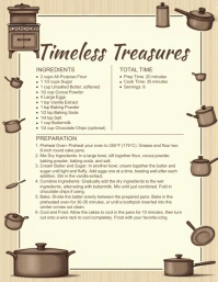 Illustrative Recipe Card, Baking Card, Recipe Flyer (US-Letter) template