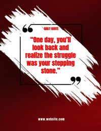 Illustrative Red Background Typography Inspirational Quote  Flyer (us Letter) template