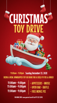 Illustrative Red Illustrative Christmas Toy Drive Instagram Story Instagram Story template