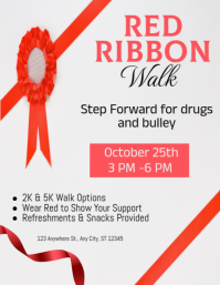 Illustrative Red Ribbon Walk Invitation Flyer (us Letter) template
