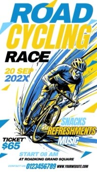 Illustrative Road Cycling Event Ad Instagram Story template