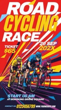 Illustrative Road Cycling Event Instagram Story template