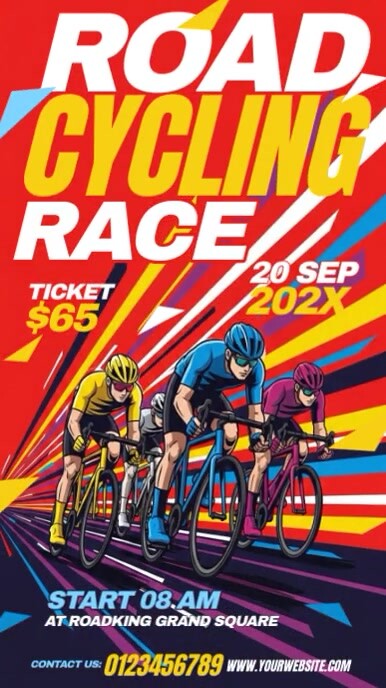 Illustrative Road Cycling Event Instagram Story template