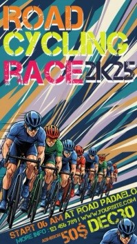 Illustrative Road Cycling Race Instagram Story template