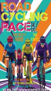 Illustrative Road Cycling Race Instagram Story template