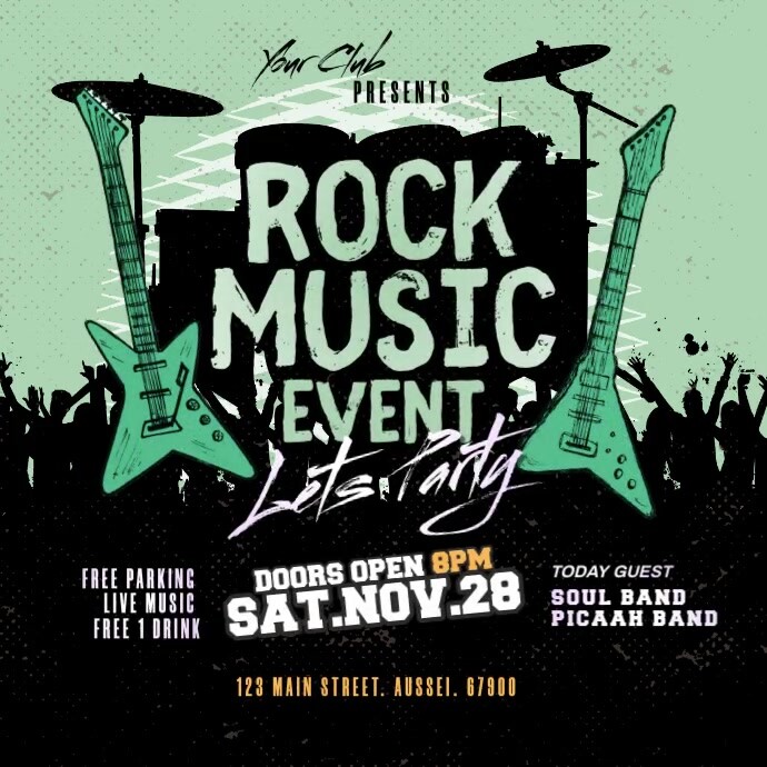 Illustrative Rock Music Event Instagram Post template