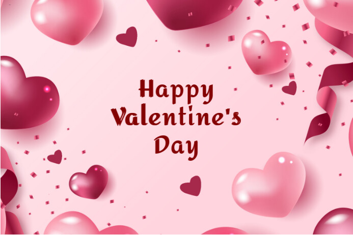 Illustrative Romantic Valentine Card Etiket template