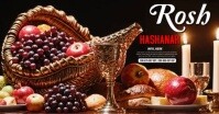 Illustrative Rosh Hashanah Greeting Cards Facebook Event Cover template