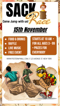 Illustrative Sack Race Event Invitation Instagram Story template
