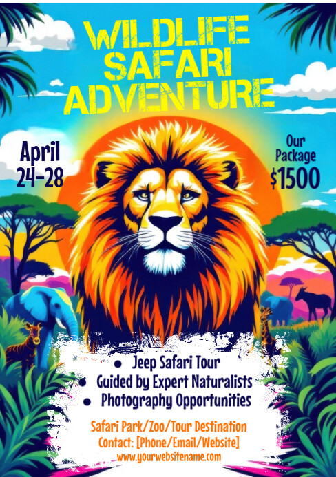 Illustrative Safari Adventure A5 template