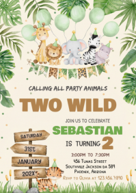 Illustrative Safari Birthday Template A4