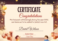 Illustrative Santa Nice List Certificate  A4 template