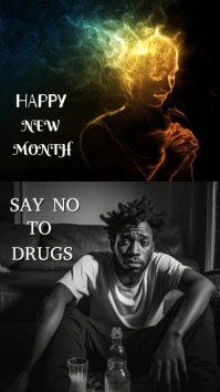 Illustrative Say No To Drugs Digital Display template